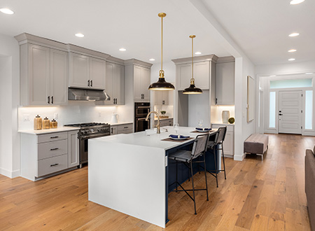 Remodeled kitchen with island